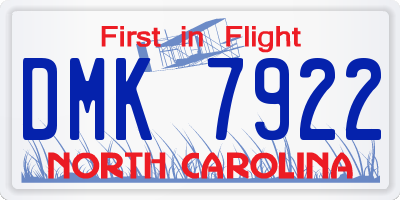 NC license plate DMK7922