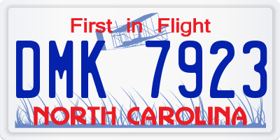 NC license plate DMK7923