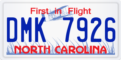 NC license plate DMK7926