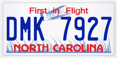 NC license plate DMK7927