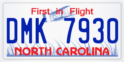 NC license plate DMK7930