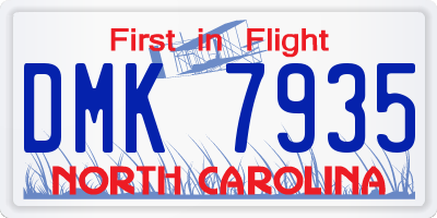 NC license plate DMK7935