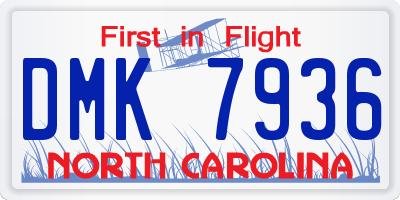 NC license plate DMK7936