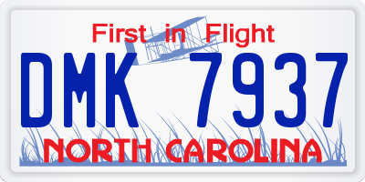 NC license plate DMK7937
