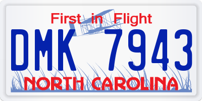 NC license plate DMK7943