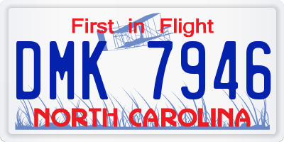 NC license plate DMK7946