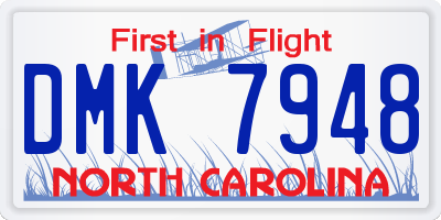 NC license plate DMK7948