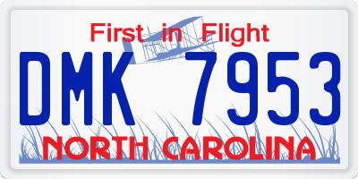 NC license plate DMK7953