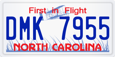 NC license plate DMK7955