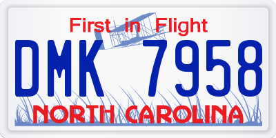 NC license plate DMK7958