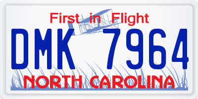 NC license plate DMK7964