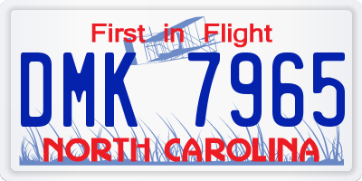 NC license plate DMK7965