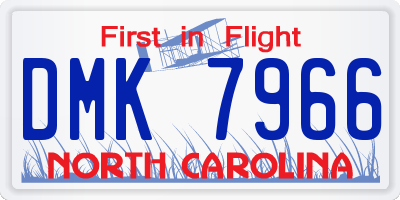 NC license plate DMK7966