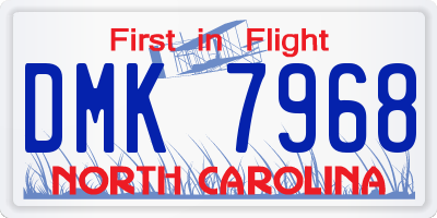 NC license plate DMK7968