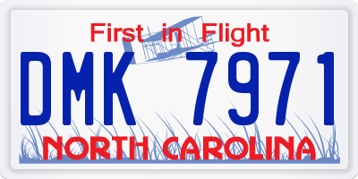 NC license plate DMK7971