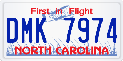 NC license plate DMK7974