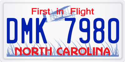 NC license plate DMK7980