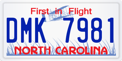 NC license plate DMK7981
