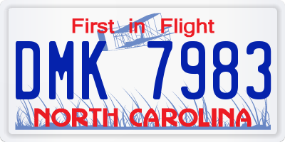 NC license plate DMK7983