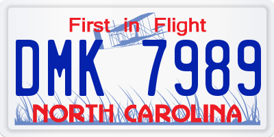 NC license plate DMK7989