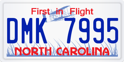 NC license plate DMK7995