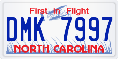 NC license plate DMK7997