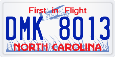 NC license plate DMK8013