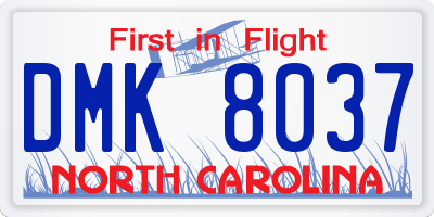 NC license plate DMK8037