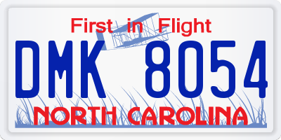 NC license plate DMK8054