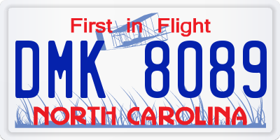 NC license plate DMK8089