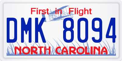 NC license plate DMK8094