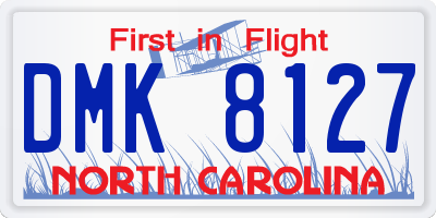 NC license plate DMK8127