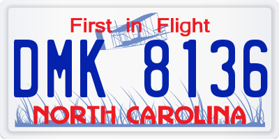 NC license plate DMK8136