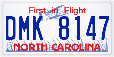 NC license plate DMK8147