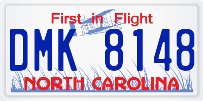 NC license plate DMK8148