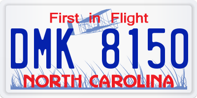 NC license plate DMK8150