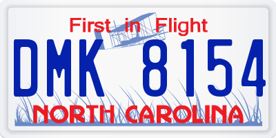 NC license plate DMK8154