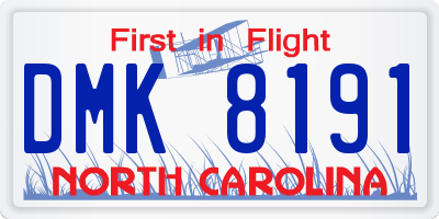 NC license plate DMK8191