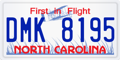 NC license plate DMK8195