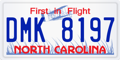 NC license plate DMK8197