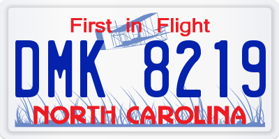 NC license plate DMK8219