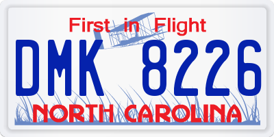 NC license plate DMK8226