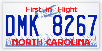 NC license plate DMK8267