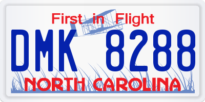 NC license plate DMK8288
