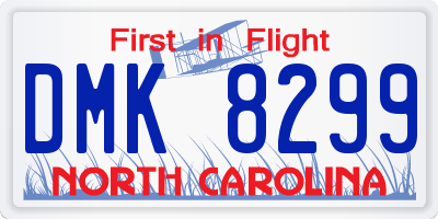 NC license plate DMK8299