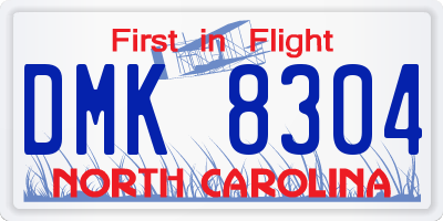 NC license plate DMK8304