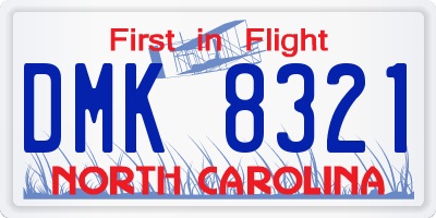 NC license plate DMK8321