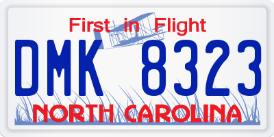 NC license plate DMK8323