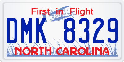 NC license plate DMK8329
