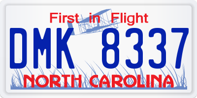 NC license plate DMK8337